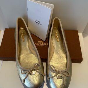 Coach Metallic Gold Flats
